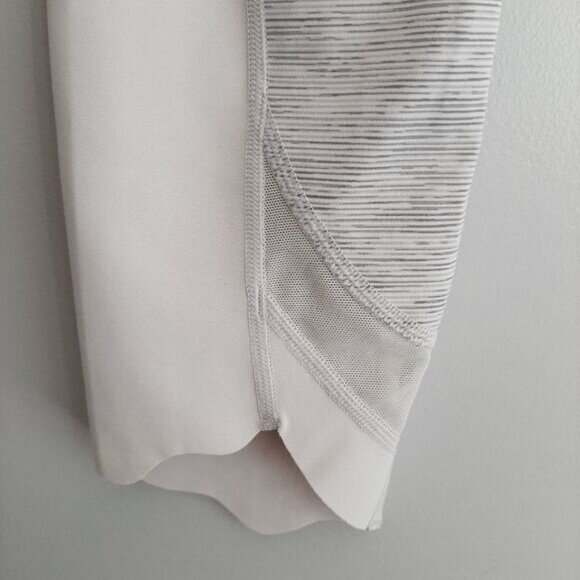 LULULEMON x PELOTON Wunder Under Scalloped Hem High-Rise Crop Leggings Grey Sz 2 - Picture 14 of 16